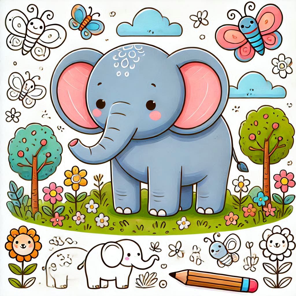 Elephant Drawing for Kids: Easy Step-by-Step Fun
